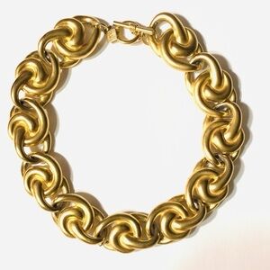 Vintage Anne Klein Chunky Link Gold-Tone Statement Necklace